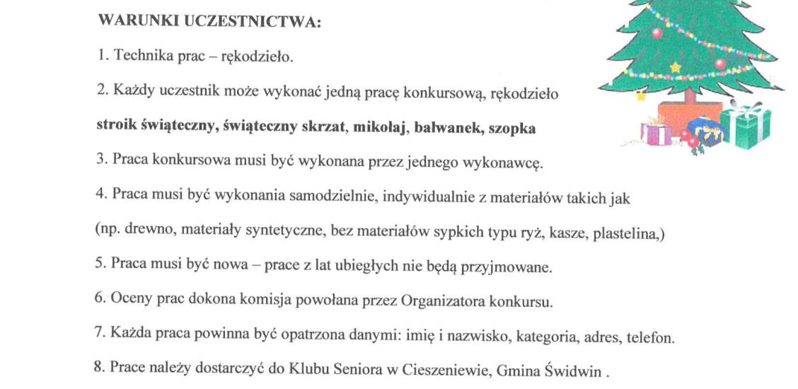 XX Powiatowy Konkurs Plastyczny ,,Idą Święta''