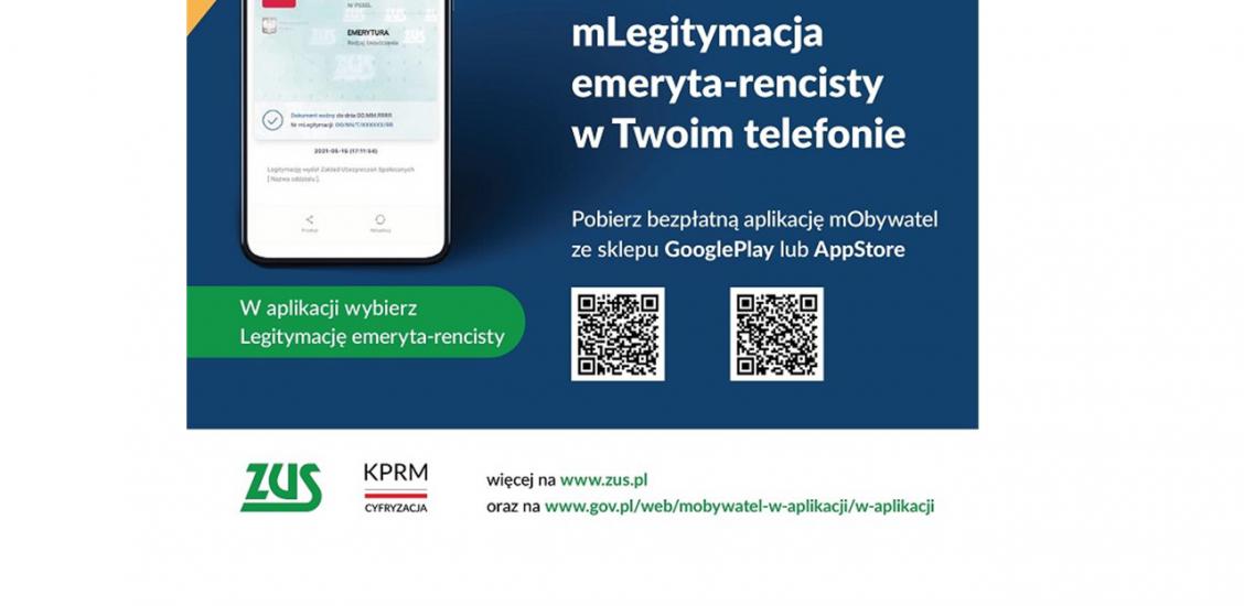 Zakład Ubezpieczeń Społecznych wprowadził elektroniczną wersję legitymacji emeryta i rencisty - mLegitymację