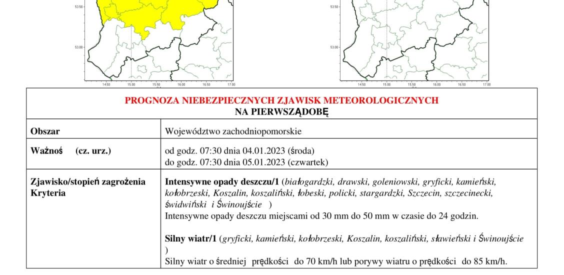 OSTRZEŻENIE METEOROLOGICZNE
