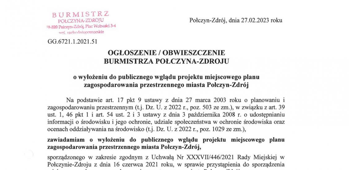 Treść obwieszczenia