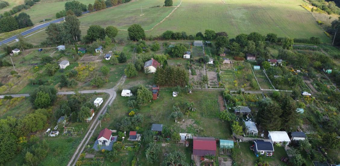 Działki ogrodnicze w Połczynie-Zdroju z lotu ptaka