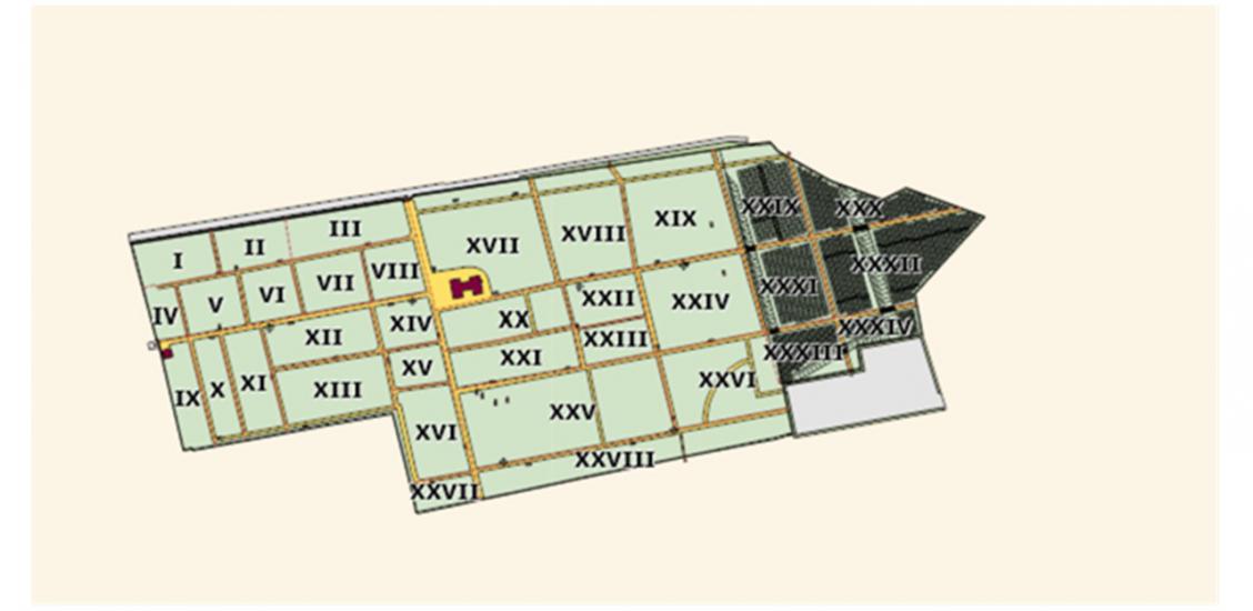 Schemat Cmentarza Komunalnego w Połczynie-Zdroju