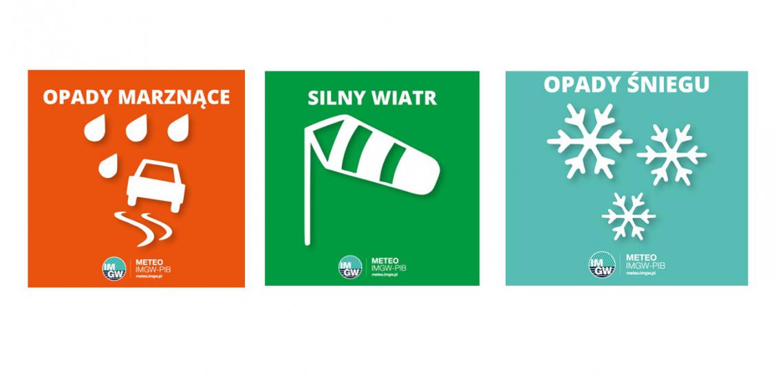 OSTRZEŻENIA METEOROLOGICZNE 12.01.-15.01.2024 R. MOŻLIWE OPADY MARZNĄCE, SILNY WIATR I OPADY ŚNIEGU